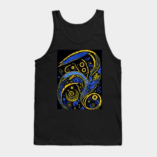 Abstract Colorful Swirl Leaves Tank Top